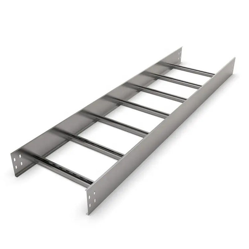 سینی کابل گالوانیزه نقره ای / سینی نردبان کابل قابل تنظیم مقاوم در برابر آتش و آب و هوا با خم